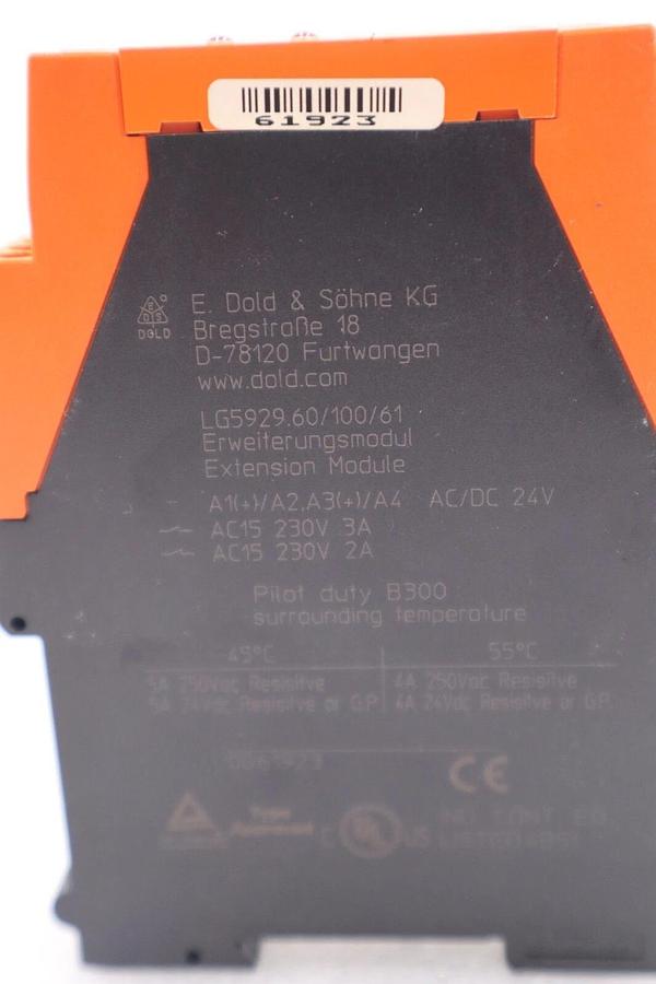Used DOLD & SOHNE LG5929 SAFEMASTER SAFETY RELAY STOCK #K-1034A