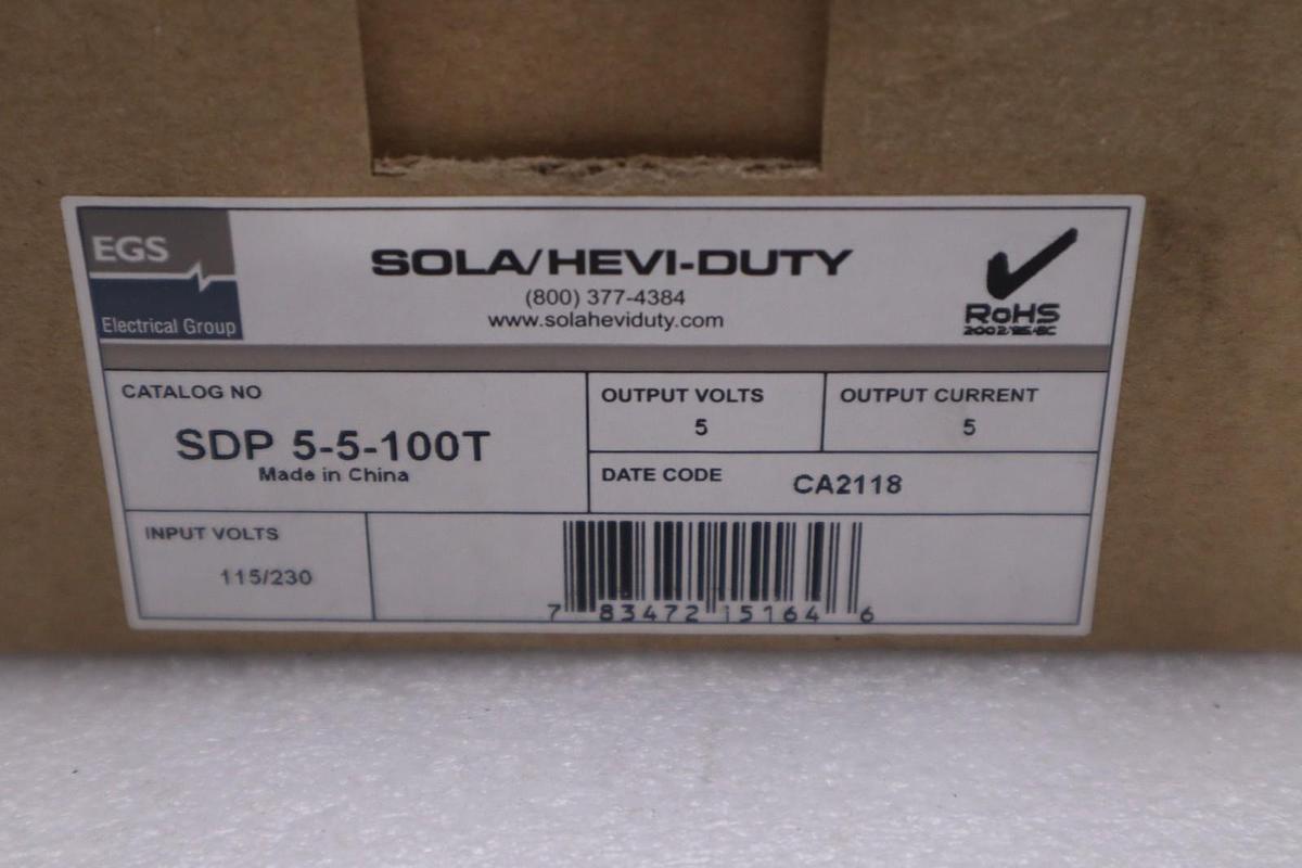 EGS SDP 5-5-100T SOLA/HEVI-DUTY POWER SUPPLY STOCK #G-75B