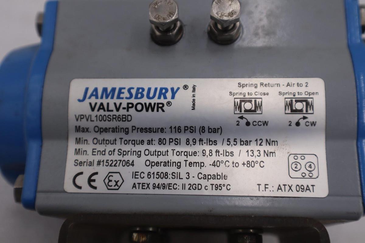 Used JAMESBURY VPVL100SR6BD / VPVL100SR6BD NEW WITH BOX STOCK GF377A