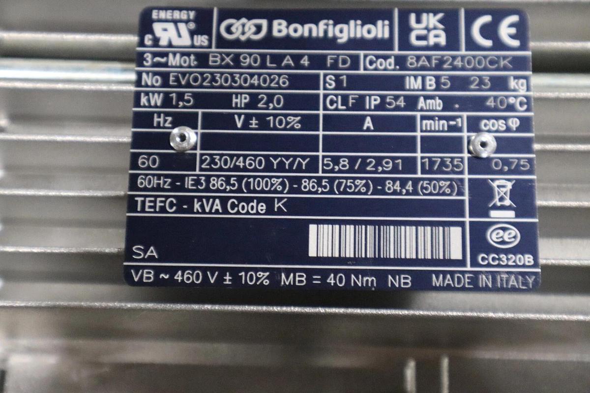 Used NEW BONFIGLIOLI 8AF2400CK / BX 90 L A 4 MOTOR STOCK HS-19