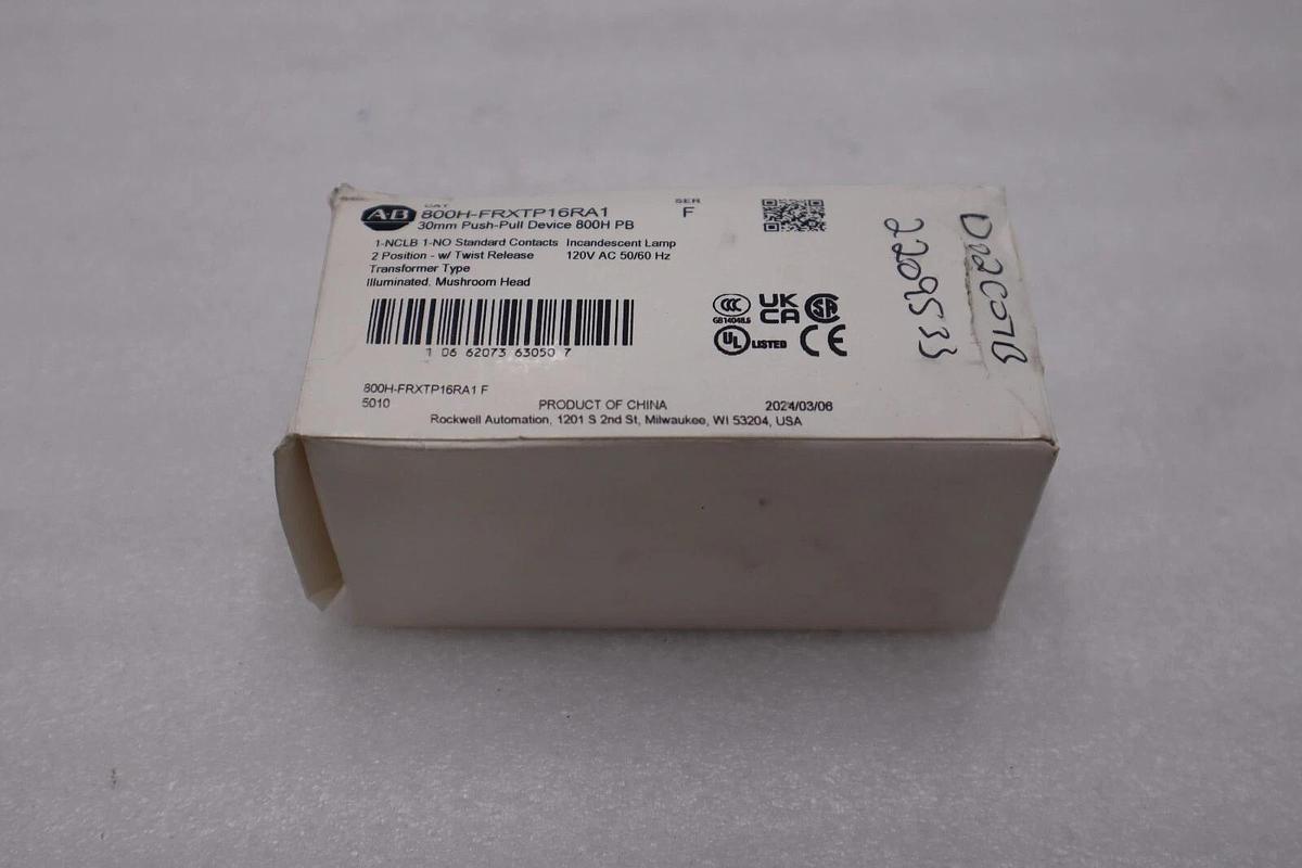 Used ALLEN BRADLEY 800H-FRXTP16RA1 SER. F PUSH-PULL DEVICE BUTTON NEW IN BOX #H656A