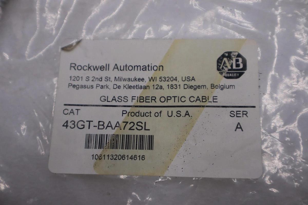 Used Allen-Bradley 43GT-BAA72SL Fiber Optic Cable STOCK H1672