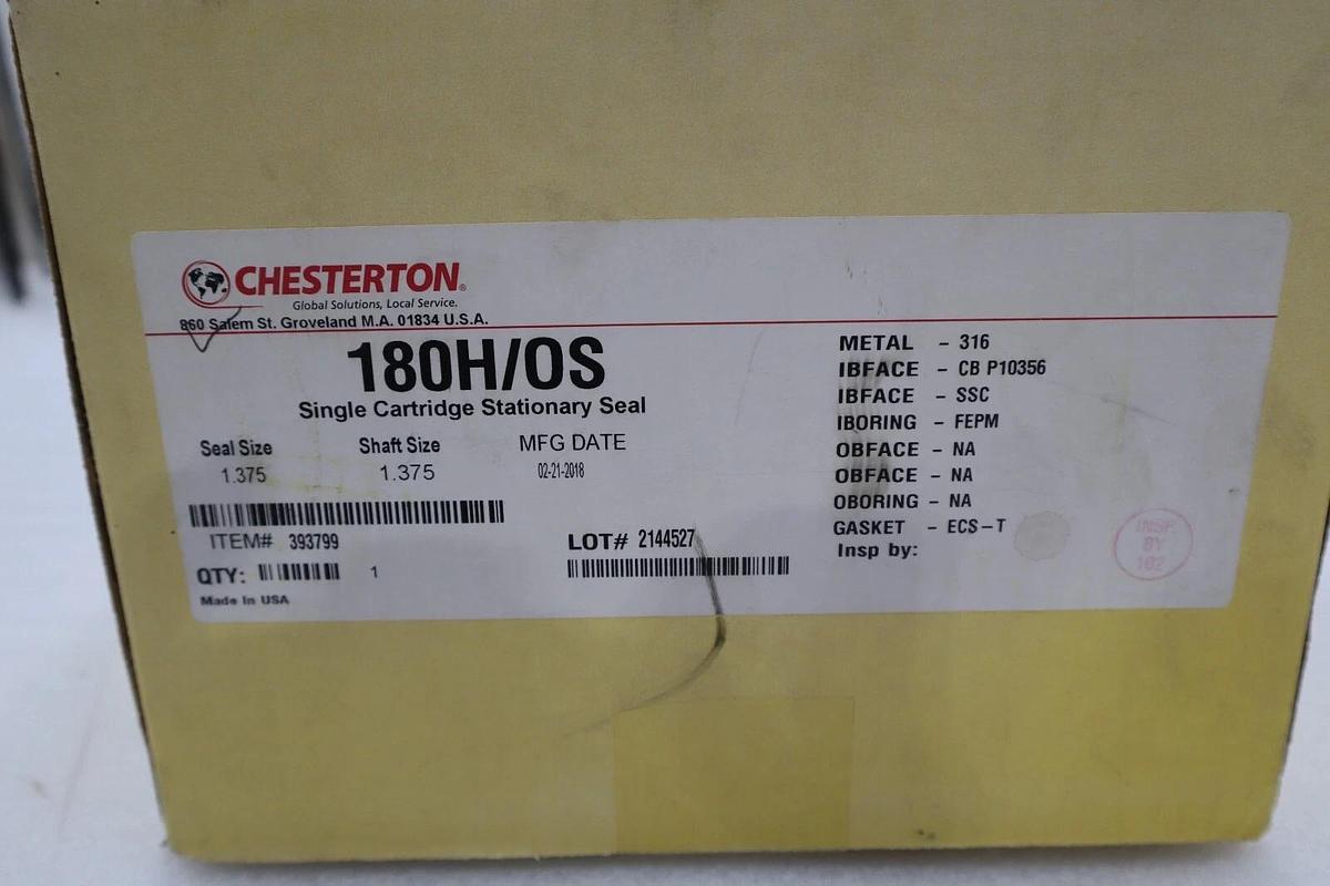 Used NEW CHESTERTON 180H/OS SIZE 1.375 SHALF SIZE 1.375 STOCK 2948B