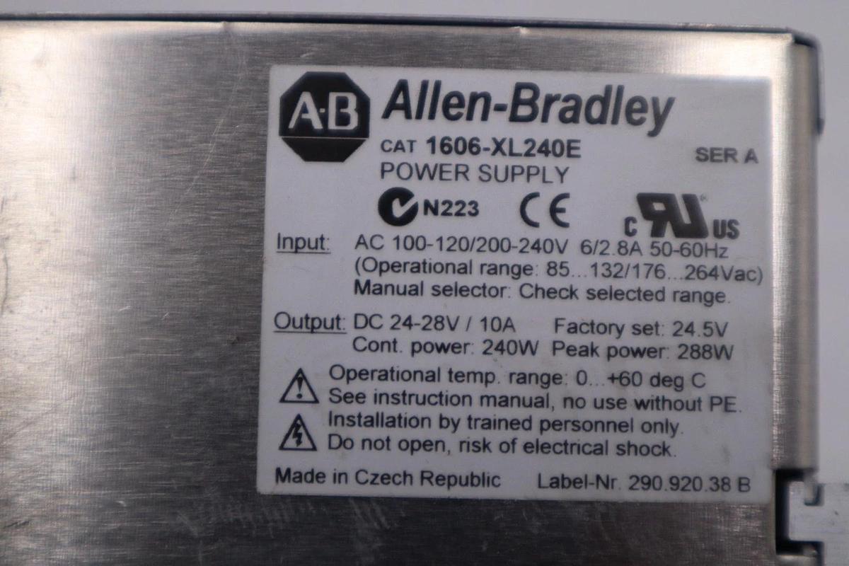 Used Allen-Bradley 1606-XL240E Ser A 1606-XL Power Supply (60 UNITS AVAILABLE) #H1739