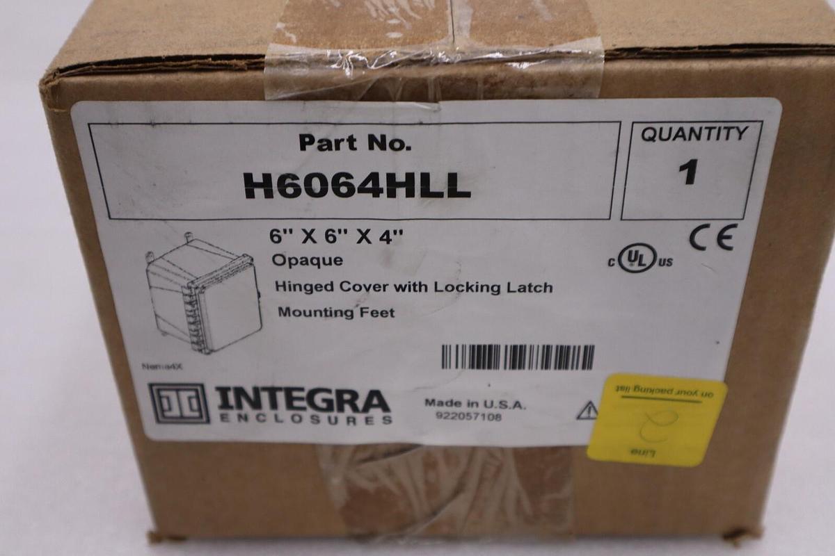 NEW INTEGRA ENCLOSURES H6064HLL ENCLOSURE WITH HINGE OPAQUE STOCK H404