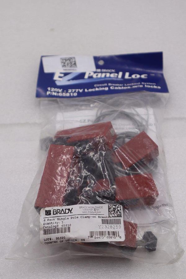 Used Brady 6 Pack Single Pole Clamp-on Breaker Catalog # 65810 New Open Box #3622