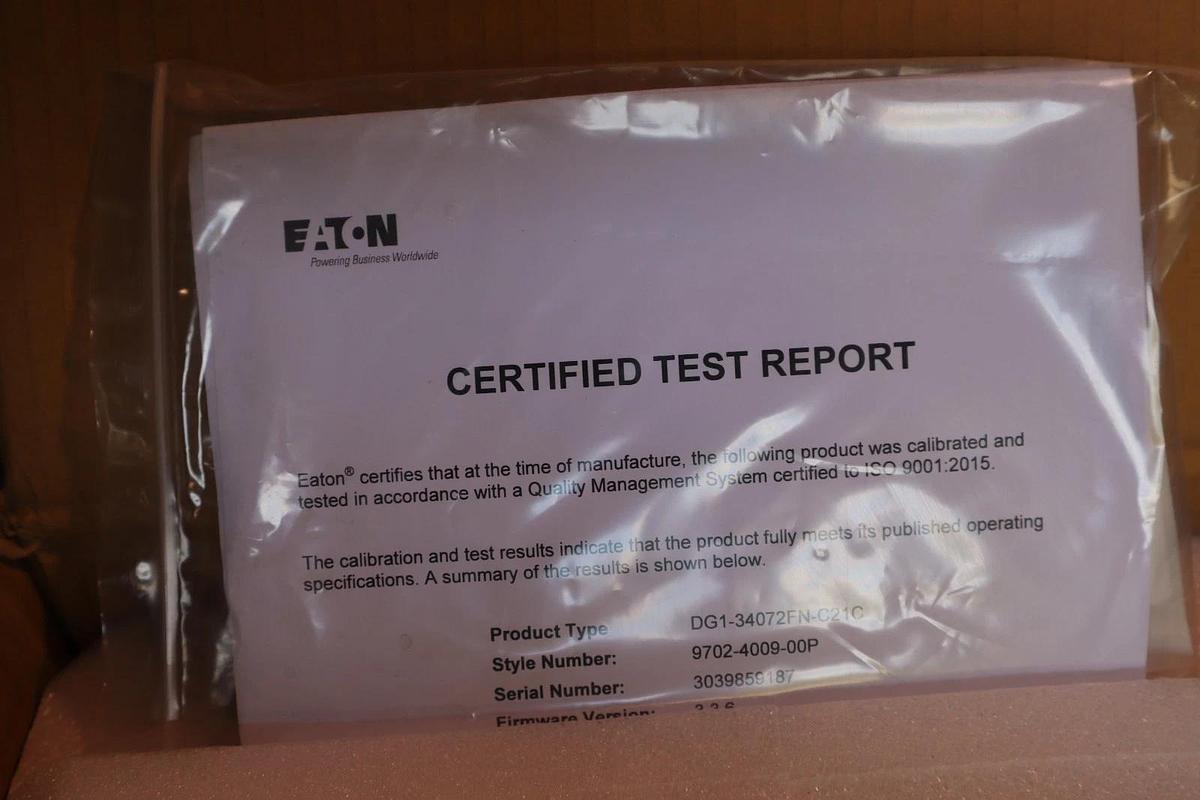 Used EATON POWERXL DG1 AC Drive 50/60HP DG1-34072FN-C21C 9702-4009-00P STOCK 4914A