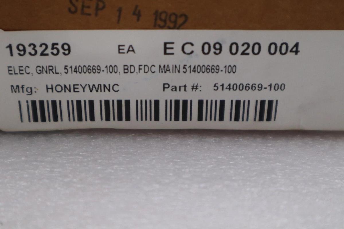 Used Honeywell 51400669-100 PC Board, FDD PWA, 51400669100 NEW WITH BOX STOCK G615