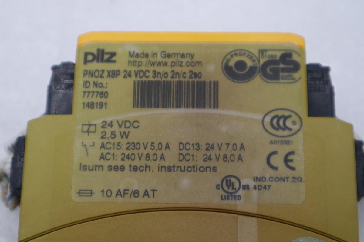 Used LOT OF 2 - Pliz PNOZ X8P 24VDC 3n/o 2n/c 2so Safety Relay Module 777760 #H1717