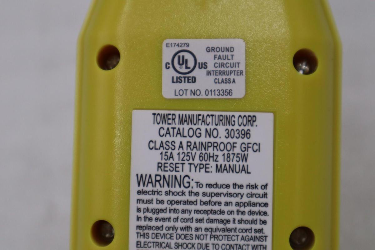 NEW Ground Fault Circuit Interrupter by Tower E-174279 Class A STOCK H1209
