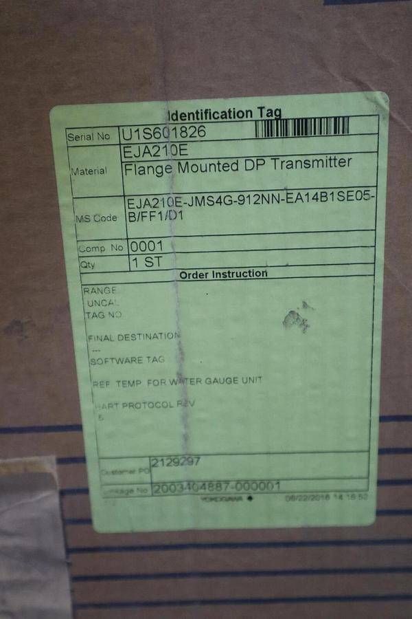 Used NEW YOKOGAWA EJA210E / EJA210E-JMS4G-912NN-EA14B1SE05-B/FF1/D1 STOCK 3550