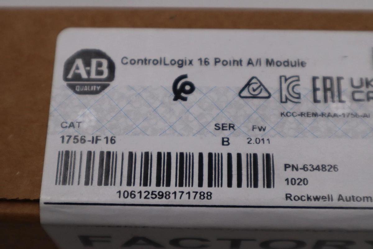 Used SEALED ALLEN-BRADLEY 1756-IF16 SER B FW 2.011 - STOCK GF13