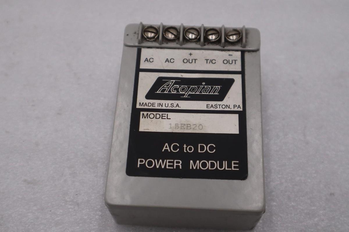 Used PN# 15EB20 - ACOPIAN - POWER SUPPLY MODULE (AC TO DC) - STOCK GF1335