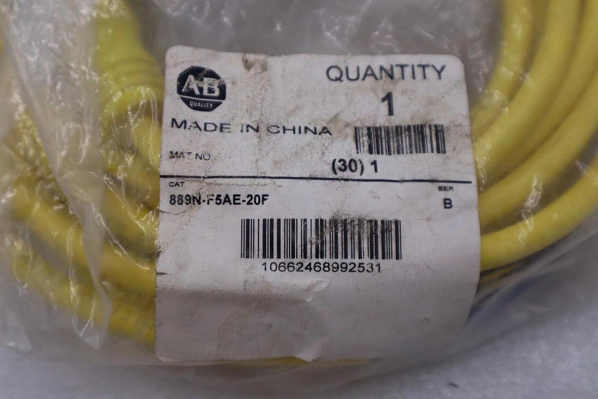 Allen Bradley 889N-F5AE-20F Connector Cable Ser. B STOCK H1529