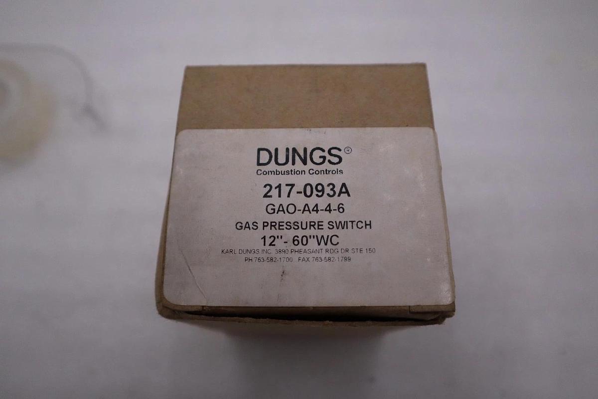 DUNGS 217-093A GAO-A4-4-6 COMBUSTION CONTROLS GAS PRESSURE SWITCH STK H563A