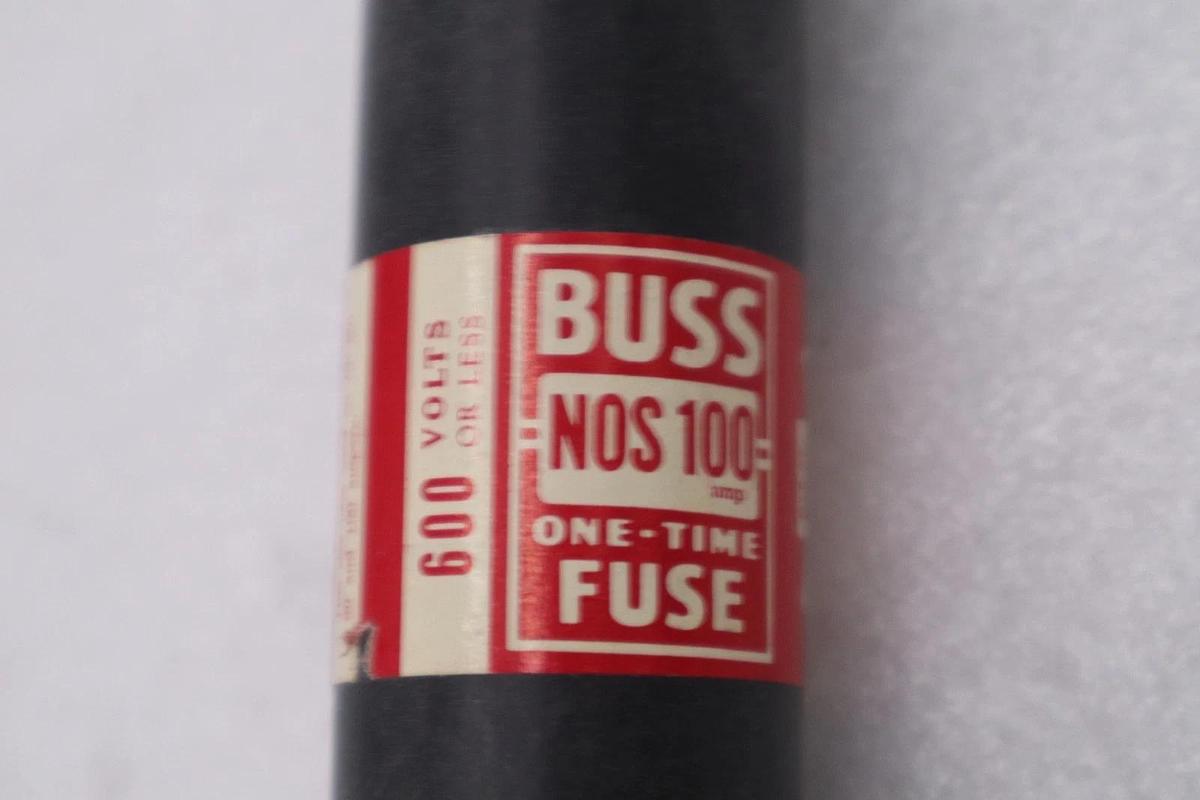 LOT OF 4 - Bussmann BUSS NOS-100/ NOS100Class H One-Time Cartridge Fuse - 4941A