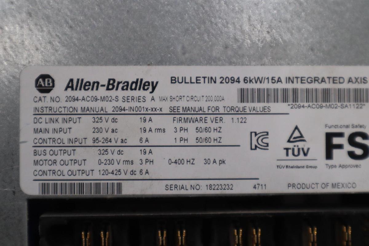 Used NEW Allen Bradley 2094-AC09-M02-S /A Kinetix 6000 Integrated Axis Module #SGF-15