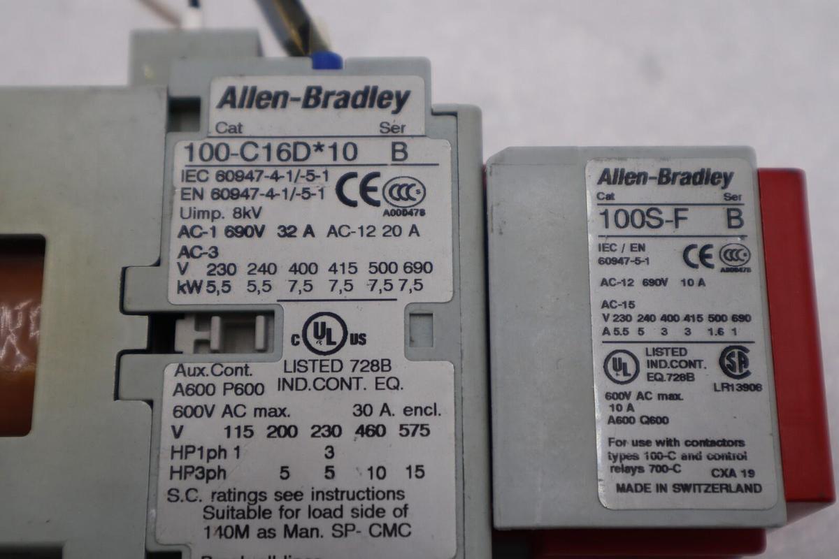 Used Allen Bradley 100S-C16DJ14C Guard Master Safety Contactor STOCK L-485-C