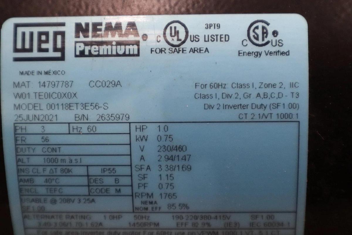 Used NEW IN BOX WEG 00118ET3E56-S MOTOR B/N 2635979 STOCK H1026