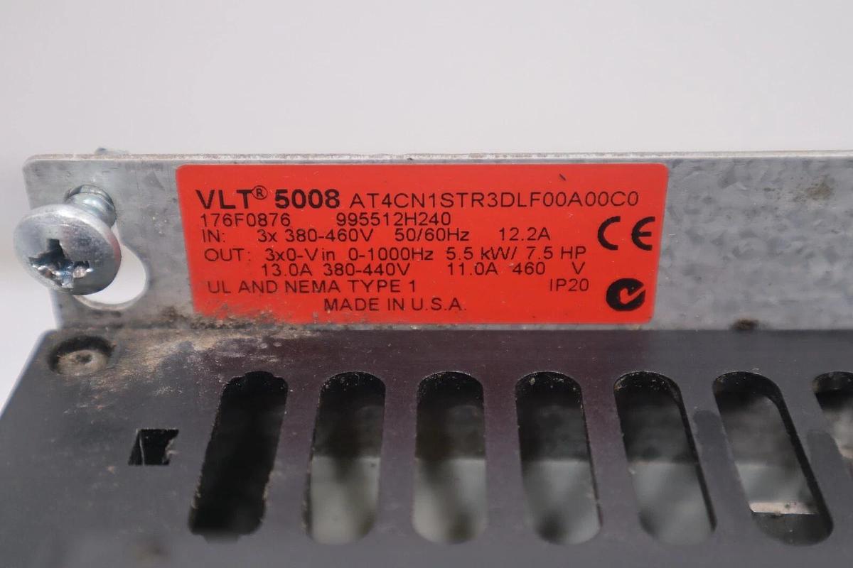 Used DANFOSS VLT TYPE 5008 176F0876 VFD DRIVE 7.5 HP STOCK 803A