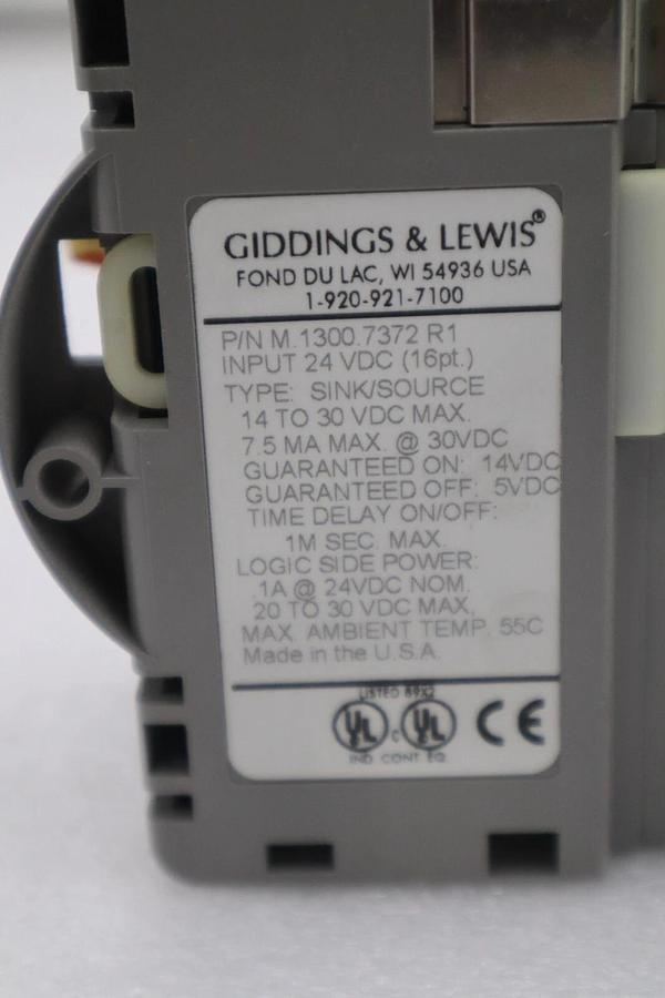 Used GIDDINGS & LEWIS M.1300.7372 R1 Input Module 24VDC SINK/SOURCE STOCK 635-D