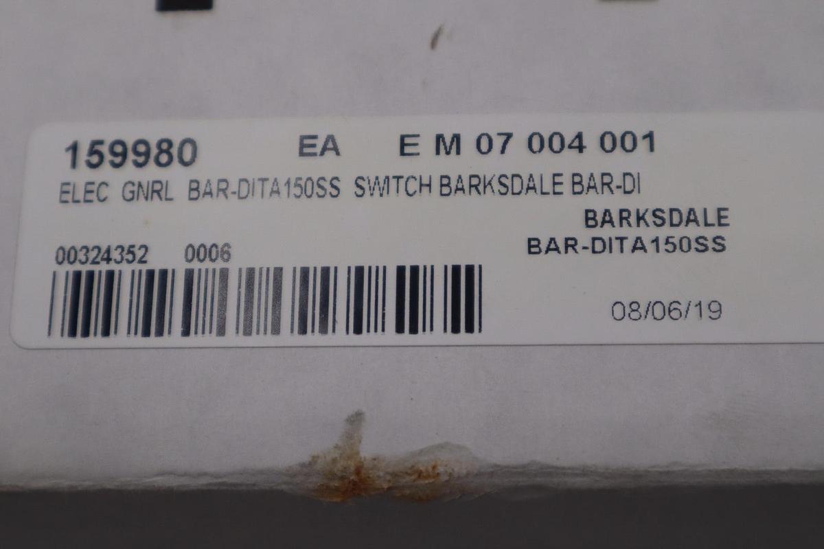 NEW BARKSDALE D1T-A150SS/TS7 Diaphragm Mechanical Pressure Switch STOCK G114
