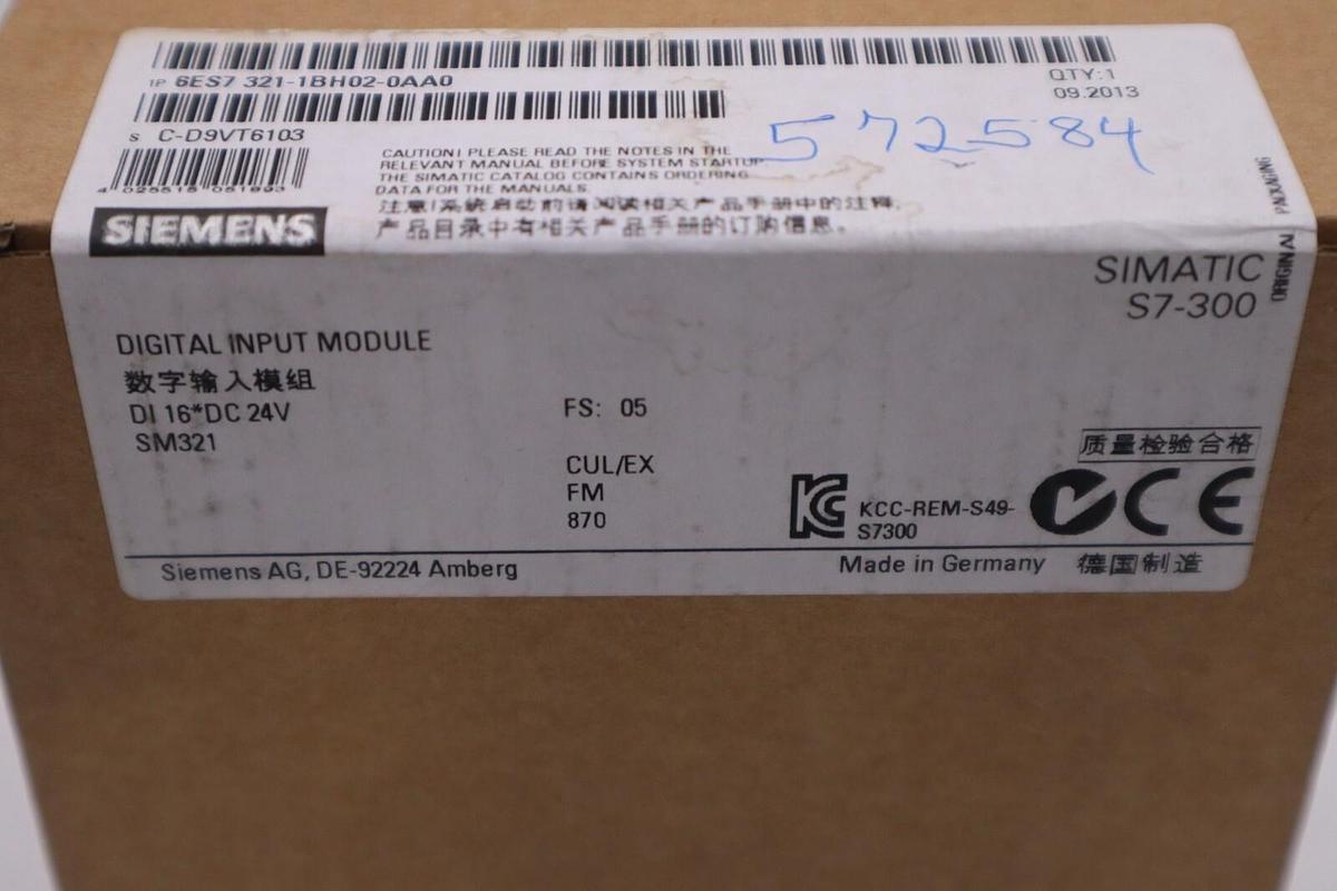 SIEMENS 6ES7 321-IBH02-0AA0 SIMATIC S7-300 DIGITAL INPUT MODULE NEW SEALED#G387A