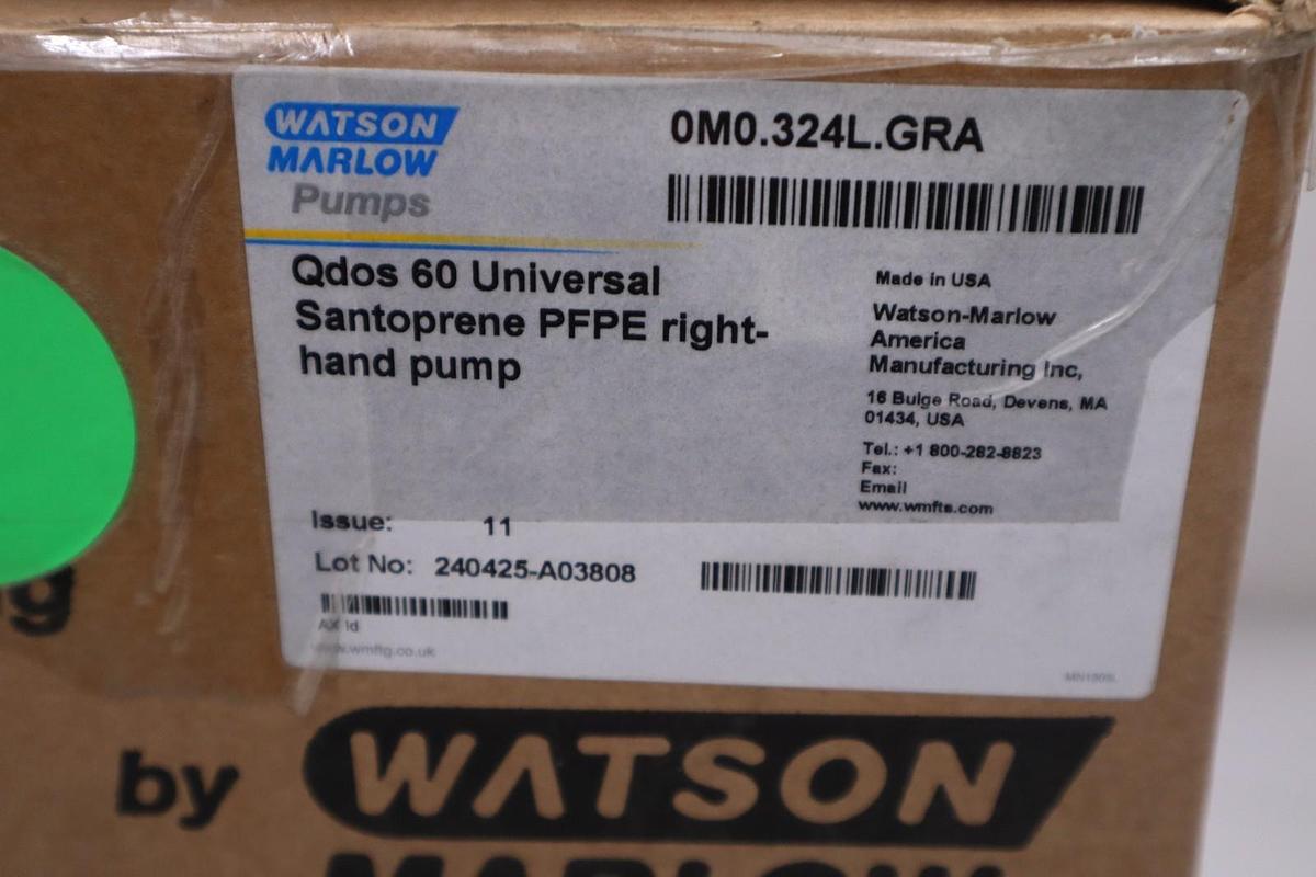 Used WATSON MARLOW 0M0.324L.GLA Qdos 60 - Metering Peristaltic Pump NEW IN BOX #GF468