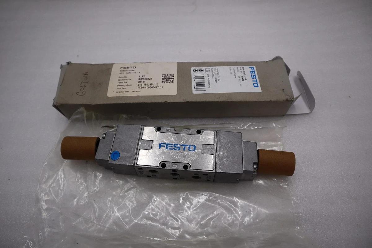 NEW OPEN BOX FESTO MFH-5/3G-1/8-B 30484 Air Solenoid Valve STK H1369
