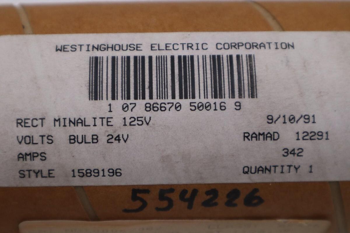 NEW WESTINGHOUSE 1589196 MINALITE INDICATING LAMP W/O BULB & LENS STOCK G680A