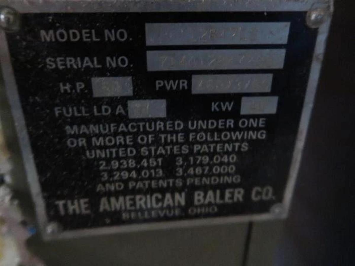 Used 30 HP AMERICAN HORIZONTAL AUTO TIE BALER MODEL 12847LS