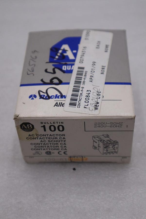 Used NEW ALLEN BRADLEY 100-A18NA3 SERIES C CONTACTOR STOCK K2085CC