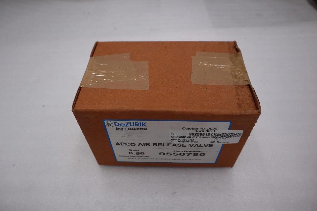 Used Dezurik 9550780 Apco Air Release Valve Size 0.5 NEW UNIT STOCK 5582A