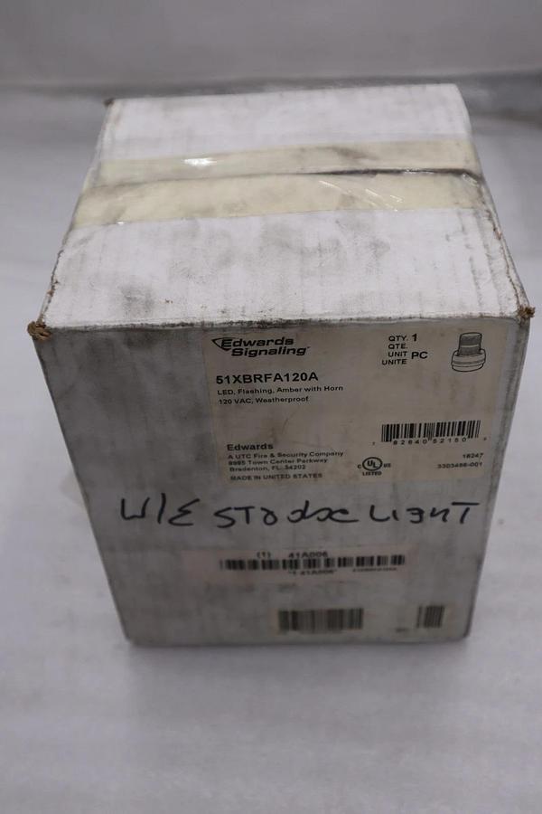 Used NEW EDWARDS SIGNALING 51XBRFA120A Horn Strobe,Amber,Cast Aluminum,120VAC 41A006