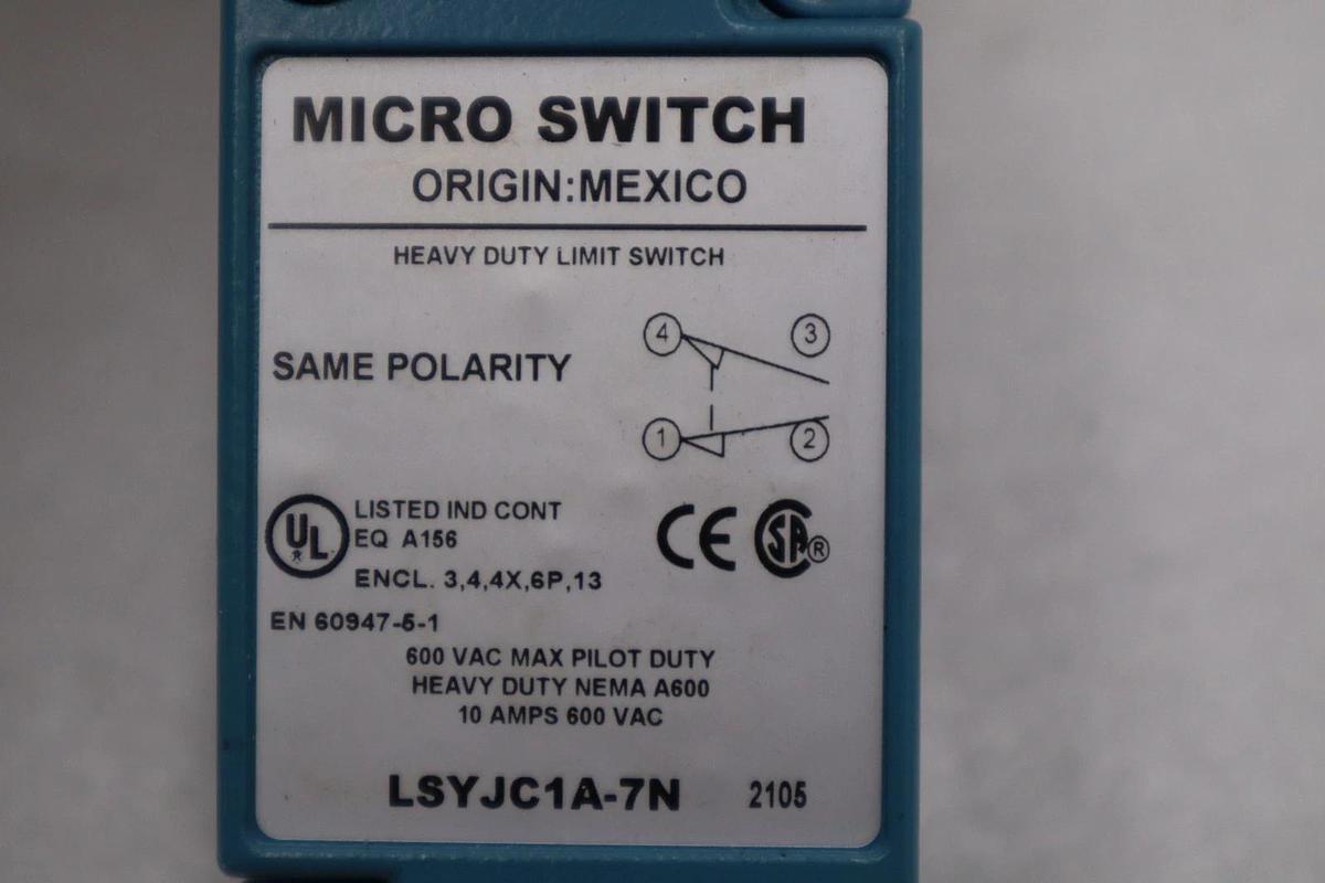 NEW OPEN BOX Honeywell LSYJC1A-7N MICRO LIMIT SWITCH STK GF145A