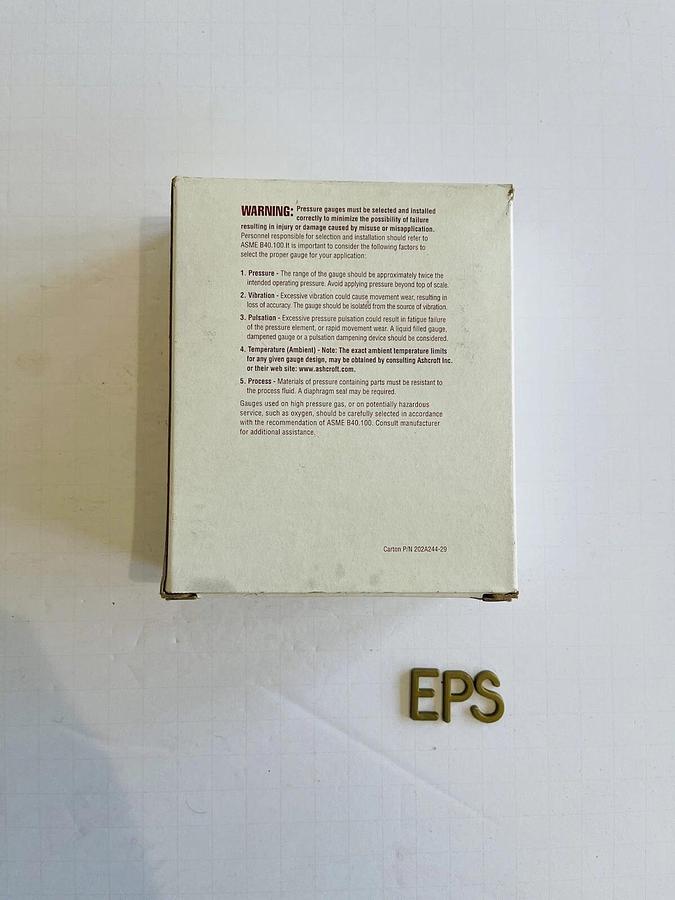 Ashcroft Duralife Pressure Gauge, 0-160 PSI, Welded AISI 316 Tube #K-1212