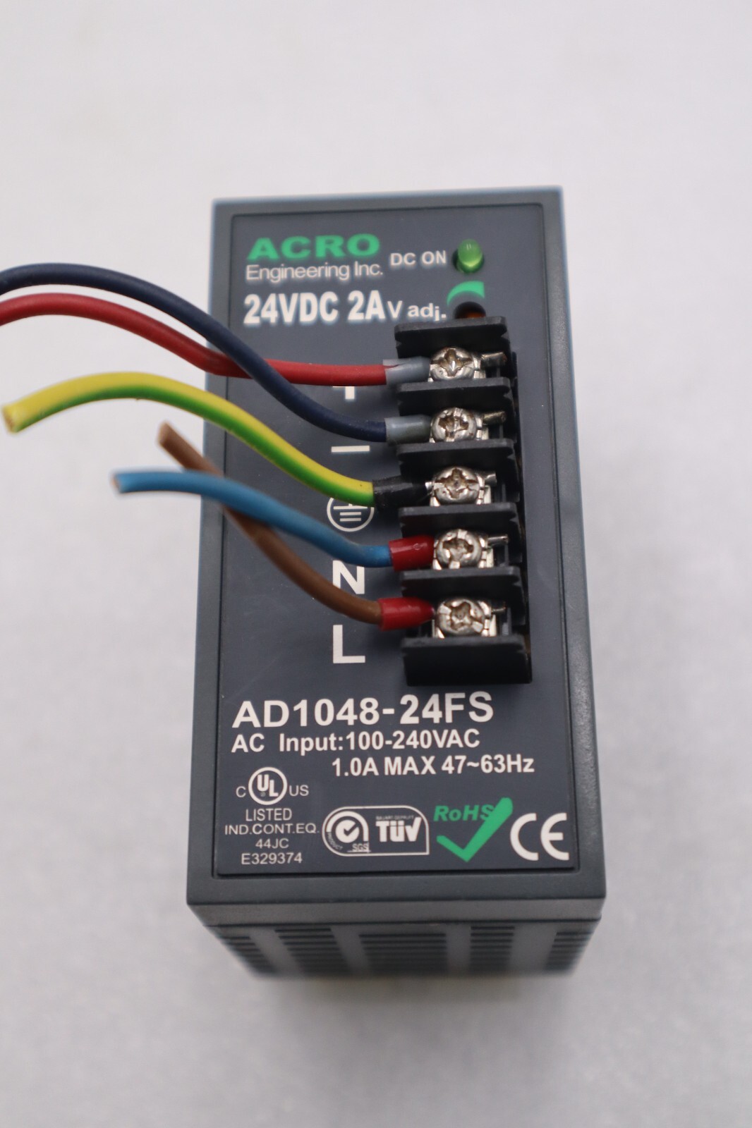 Used ACRO AD1048-24FS Rail Type Switching Power Supply 24V 2A STOCK K-2995-A