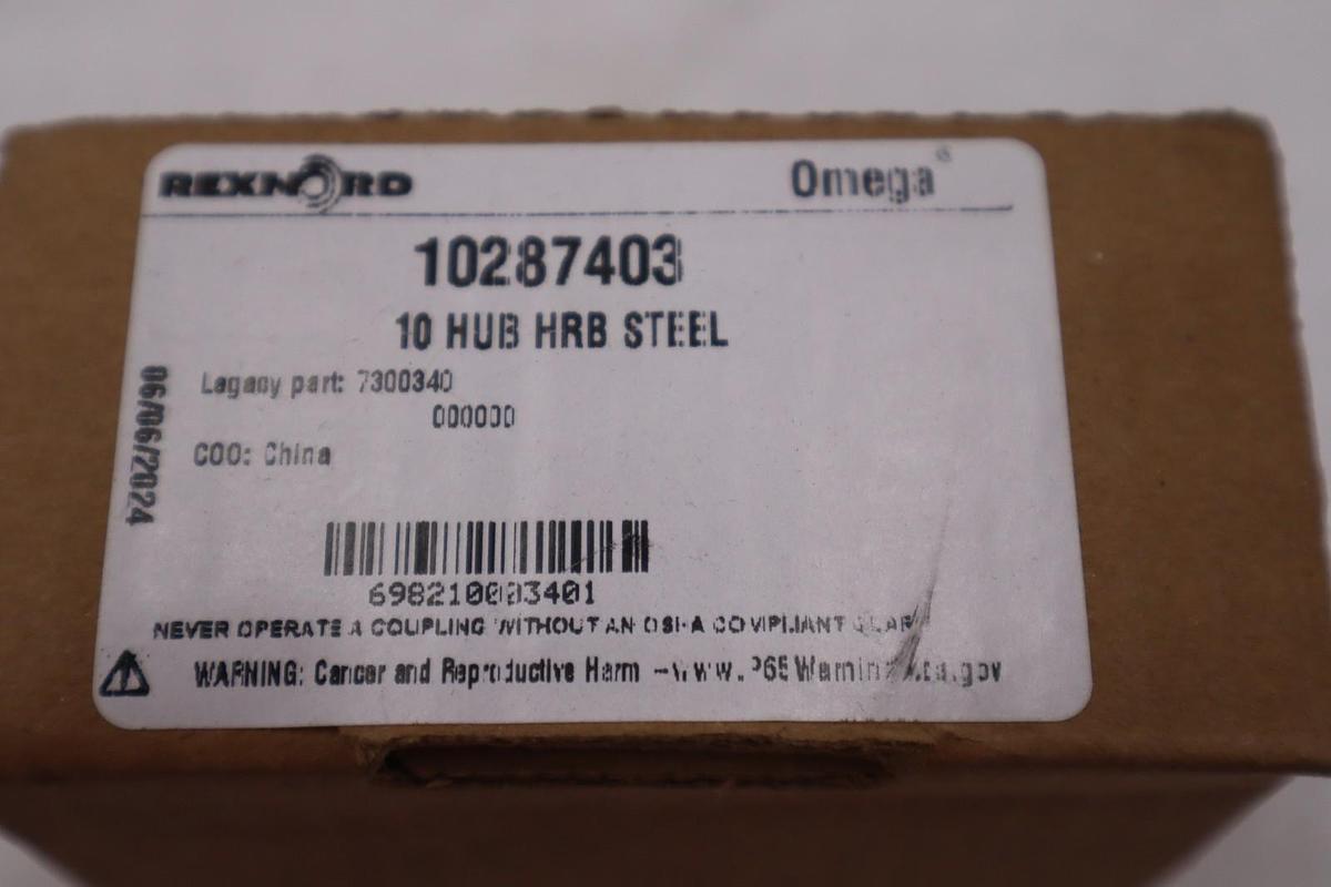 New Rexnord Omega 10287403 10 Hub HRB Steel 7300340 STOCK GF-1290