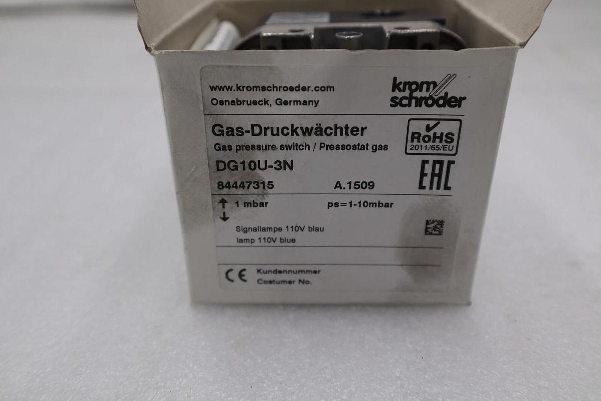 Used NEW KROM SCHRODER DG10U-3N 84447315 GAS PRESSURE SWITCH STOCK H845