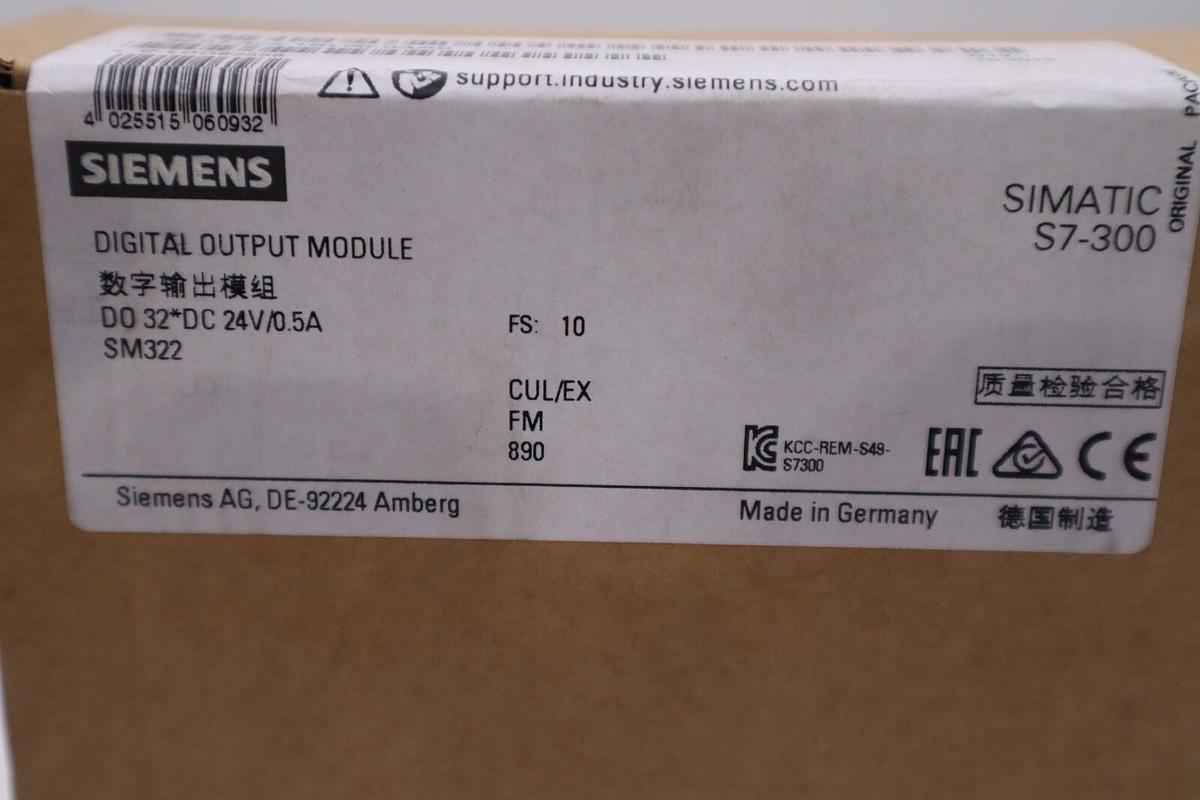 Siemens 6ES7 322-1BL00-0AA0 DIGITAL OUTPUT MODULE SIMATIC S7-300 NEW STOCK H25A