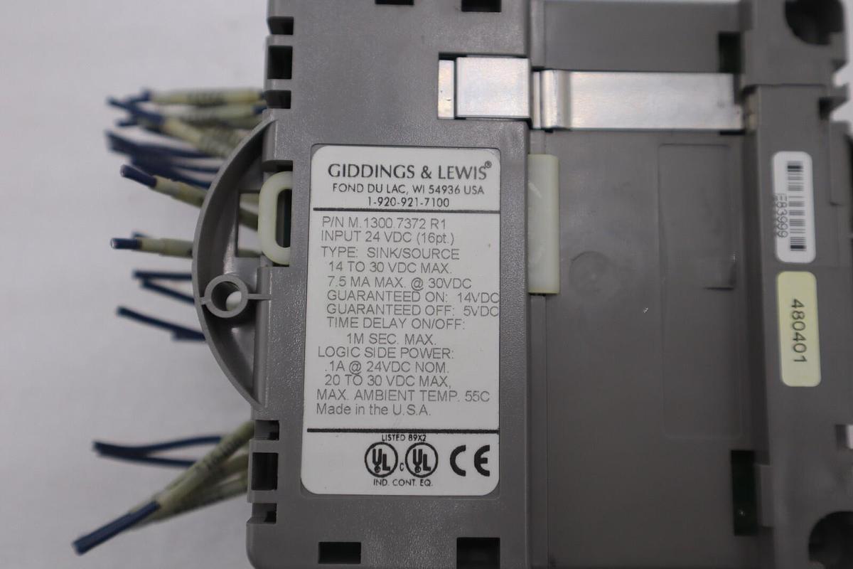 Used GIDDINGS & LEWIS M.1300.7372 R1 Input Module 24VDC SINK/SOURCE STOCK 621-D