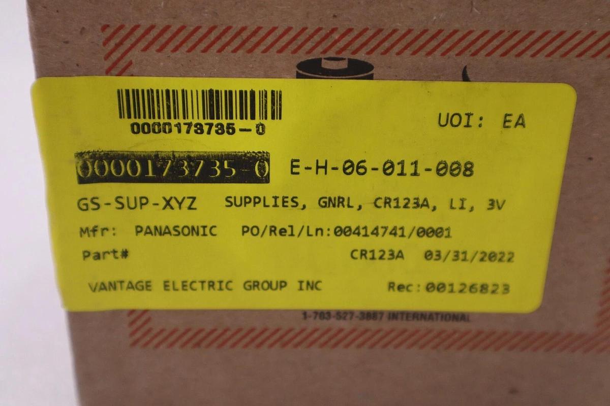 Used Streamlight 3V CR123A Lithium Batteries (2 Pack) 85175 (BOX OF 12) STOCK G523A
