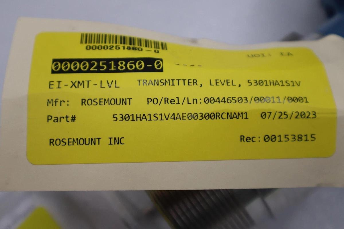 Used ROSEMOUNT 5301HA1S1V4AE00300RCNA / 5301H LEVEL TRANSMITTER NEW 2023 STOCK G45A