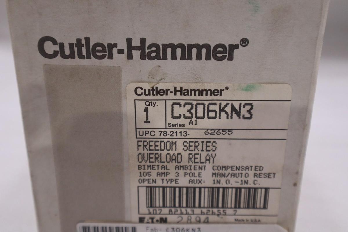 Used NEW OPEN BOX Cutler Hammer C306KN3 Ser A1 Overload Relay STK SGF152