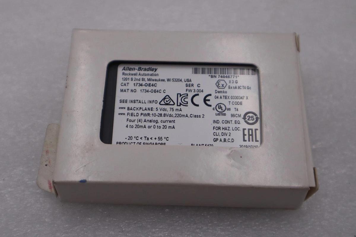 Used NEW Allen-Bradley 1734-OE4C Analog Output Module STOCK H1200A