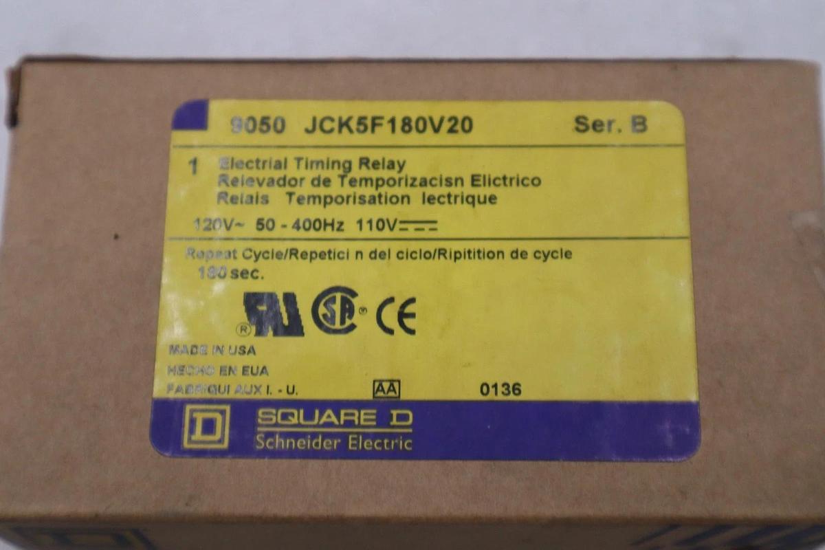 Used SCHNEIDER ELECTRIC SQUARE D 9050JCK5F180V20 TIMING RELAY NEW STOCK GF-694A