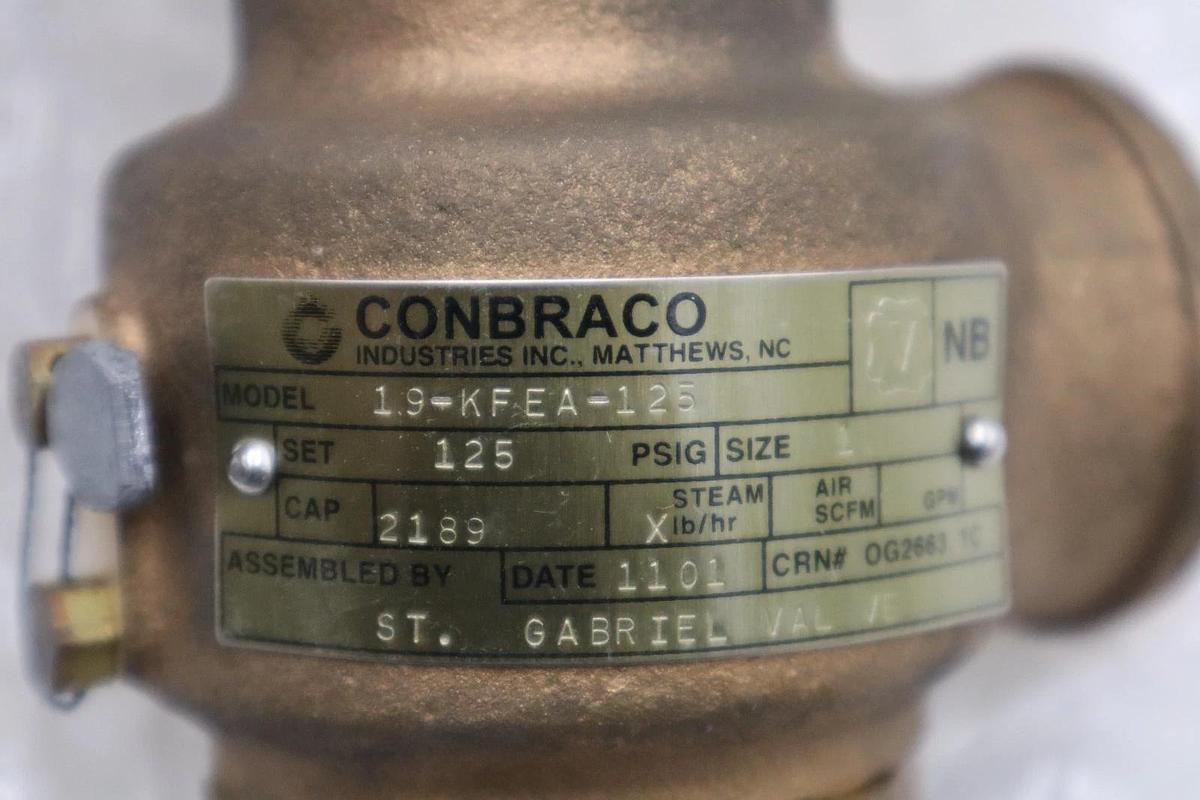 NEW OPEN BOX CONBRACO VALVE 19-KFEA-125 Industries SET 125 STOCK H1051