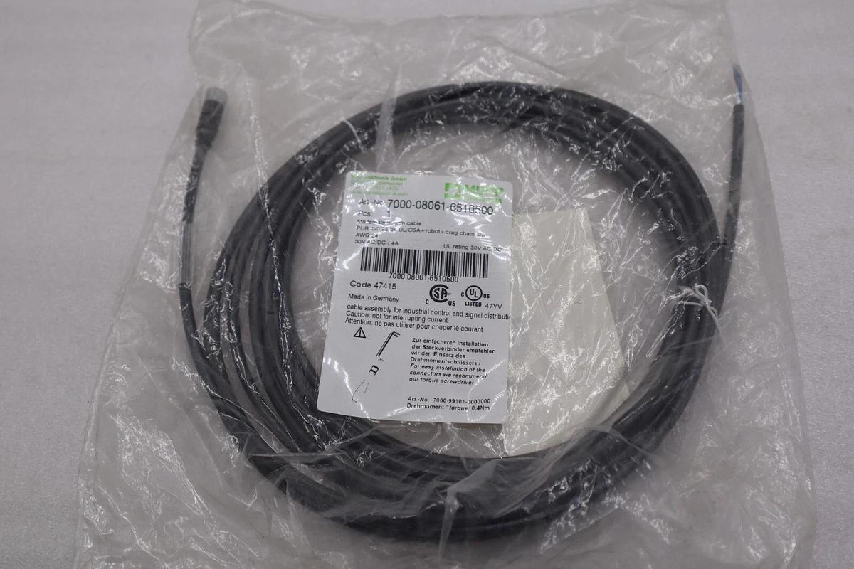 Used NEW MURR 7000-08061-6510500 M8 FEMALE 0° WITH CABLE STOCK K-3959