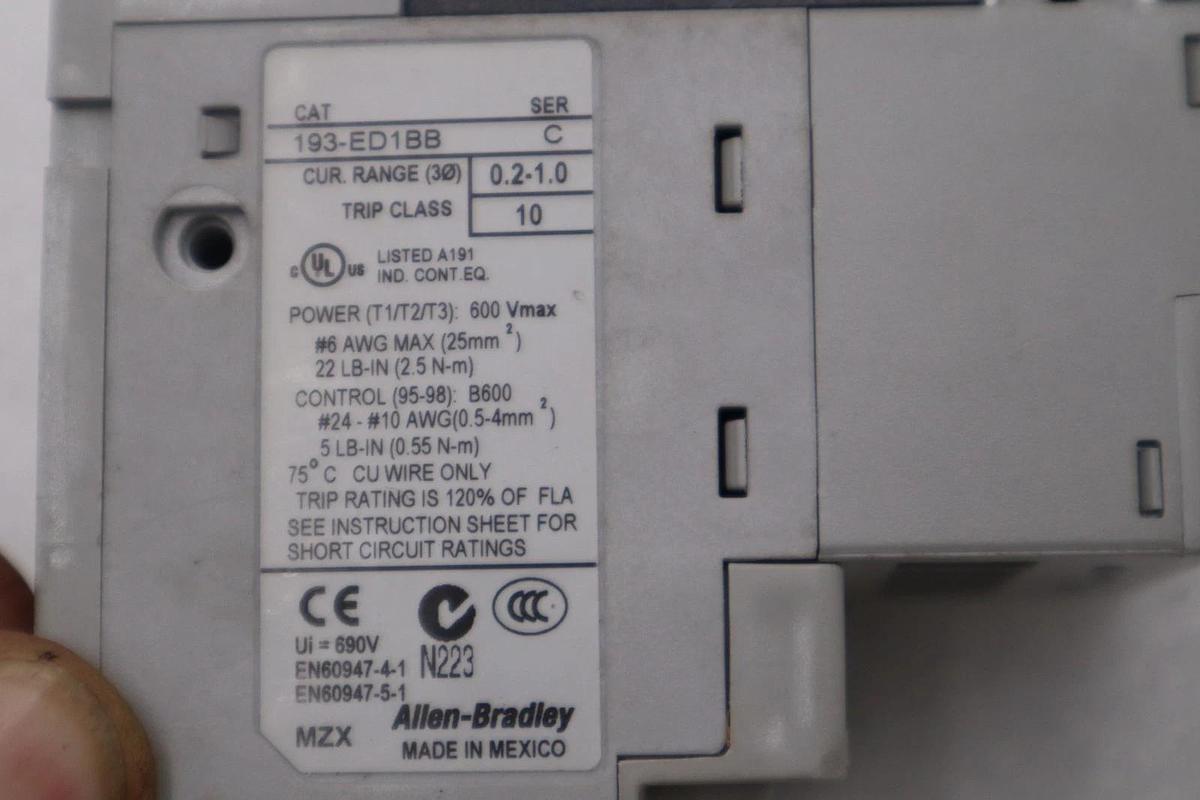 Used Allen-Bradley 193-Ed1Bb 600V 150A Electronic Overload Relay AB STOCK H1518A