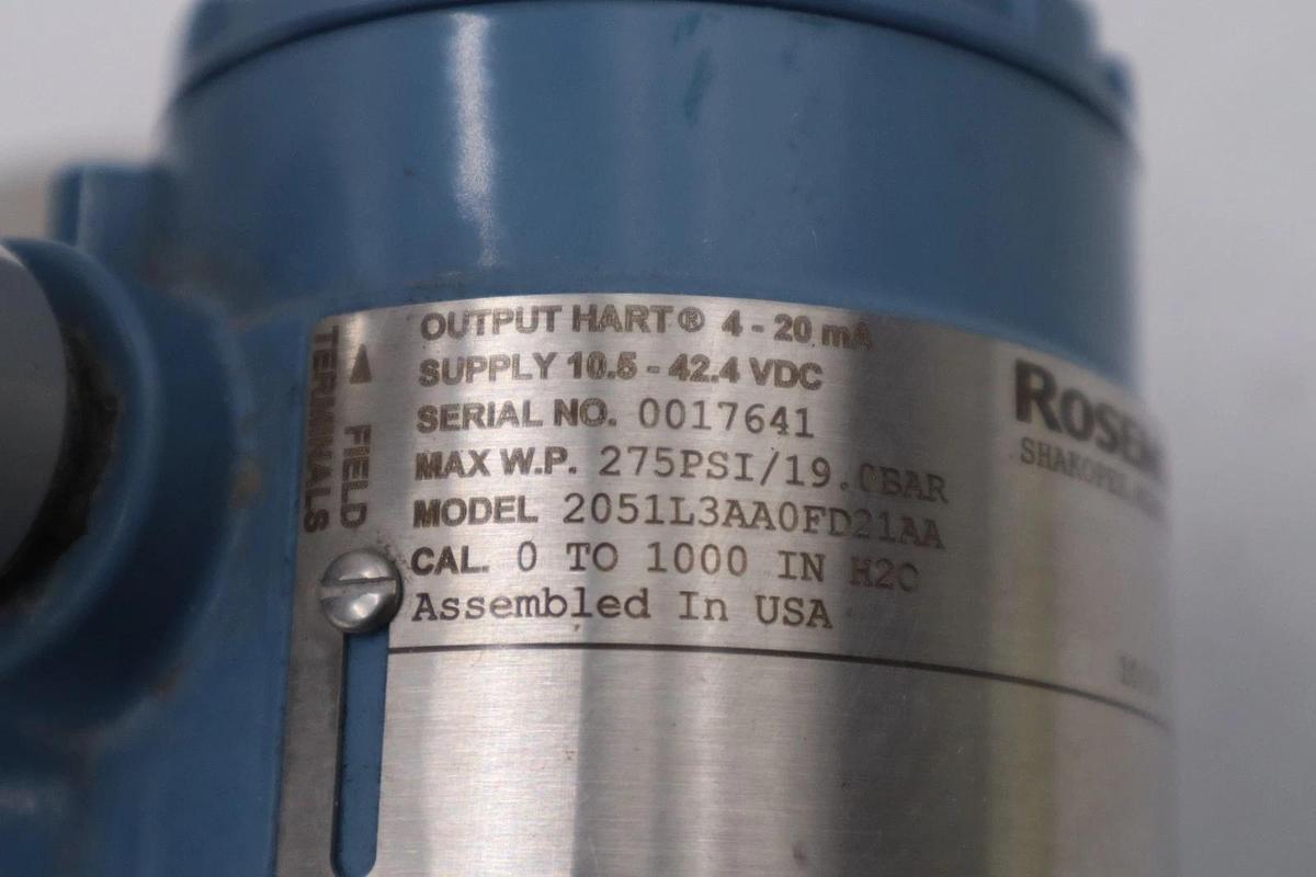 Used Rosemount 2051L3AA0FD21AA Pressure Transmitter 4 - 20 mA Hart STOCK H1920